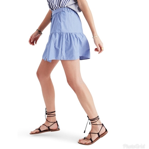 Madewell Bistro Blue & White Striped Beachy Skirt Size S - Picture 2 of 8